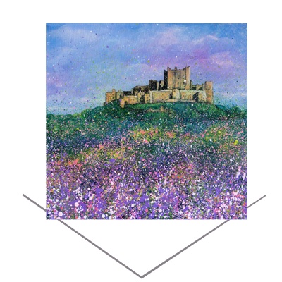 Bamburgh Castle Flowers Greeting Card